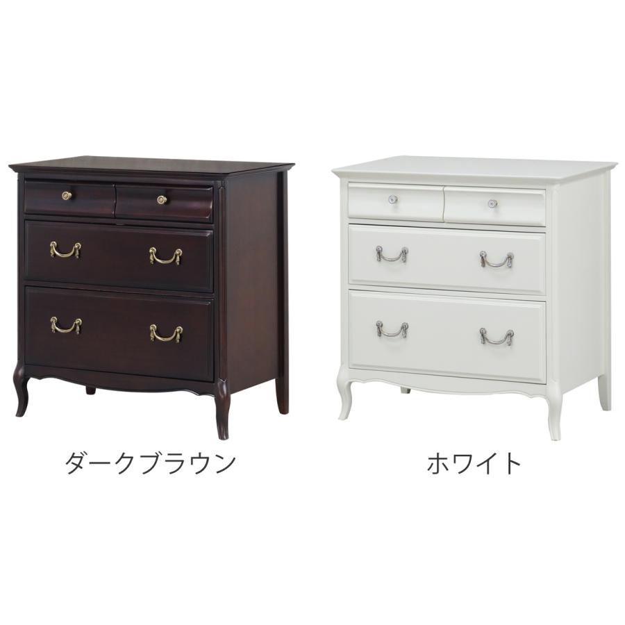 東海家具工業 チェスト 3段 クラシック調 猫脚 ミラーナ 幅70cm （ 開