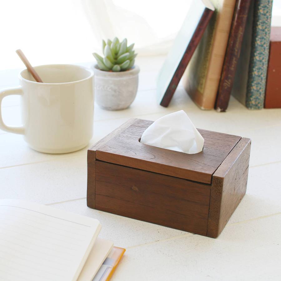 ウッド製ティッシュBOX※詳細不明　中古品 ティッシュケース 廃材ミニティッシュボックス 木製 （ ティッシュ