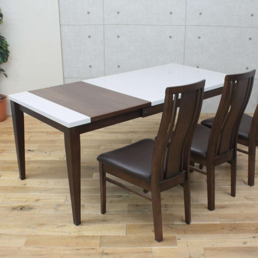 シェイク 幅130〜180cm ハイグロスシート （ 開梱設置 伸縮式 ダイニングテーブル テーブル 食卓 4人掛け 【クラッシック】 6人掛け ）