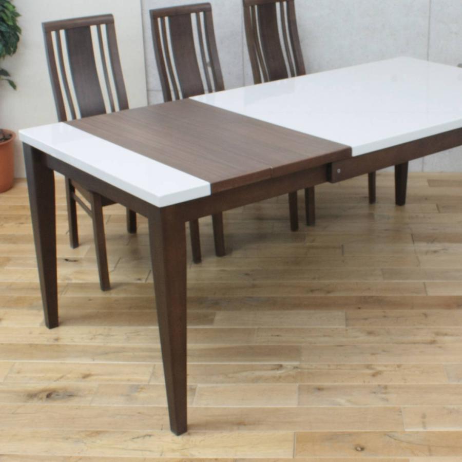 シェイク 幅130〜180cm ハイグロスシート （ 開梱設置 伸縮式 ダイニングテーブル テーブル 食卓 4人掛け 【クラッシック】 6人掛け ）