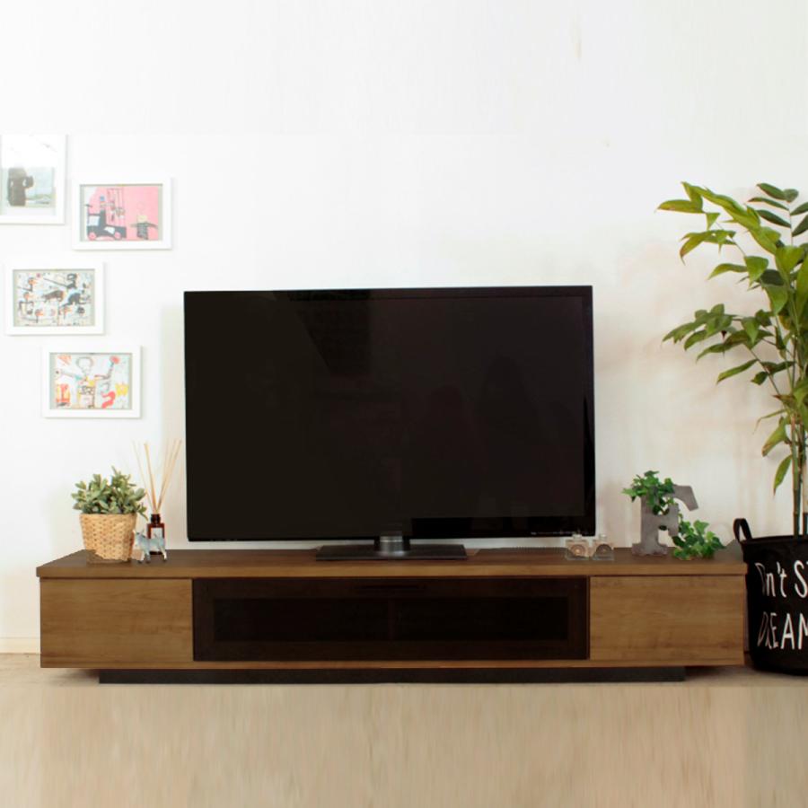 東馬（Tohma） テレビ台 ローボード シンプルモダン ダークガラス扉 幅