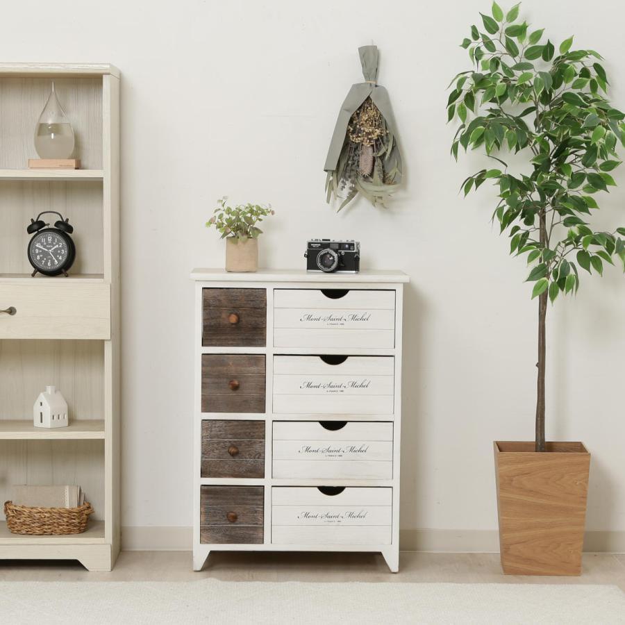 不二貿易（Fuji Boeki） チェスト 幅52cm 2列4段 アンティーク調