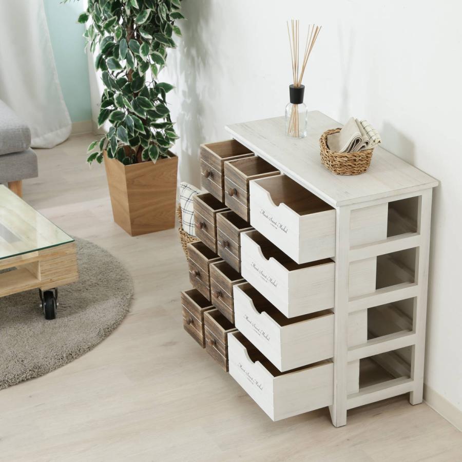 不二貿易（Fuji Boeki） チェスト 幅68cm 3列4段 アンティーク調