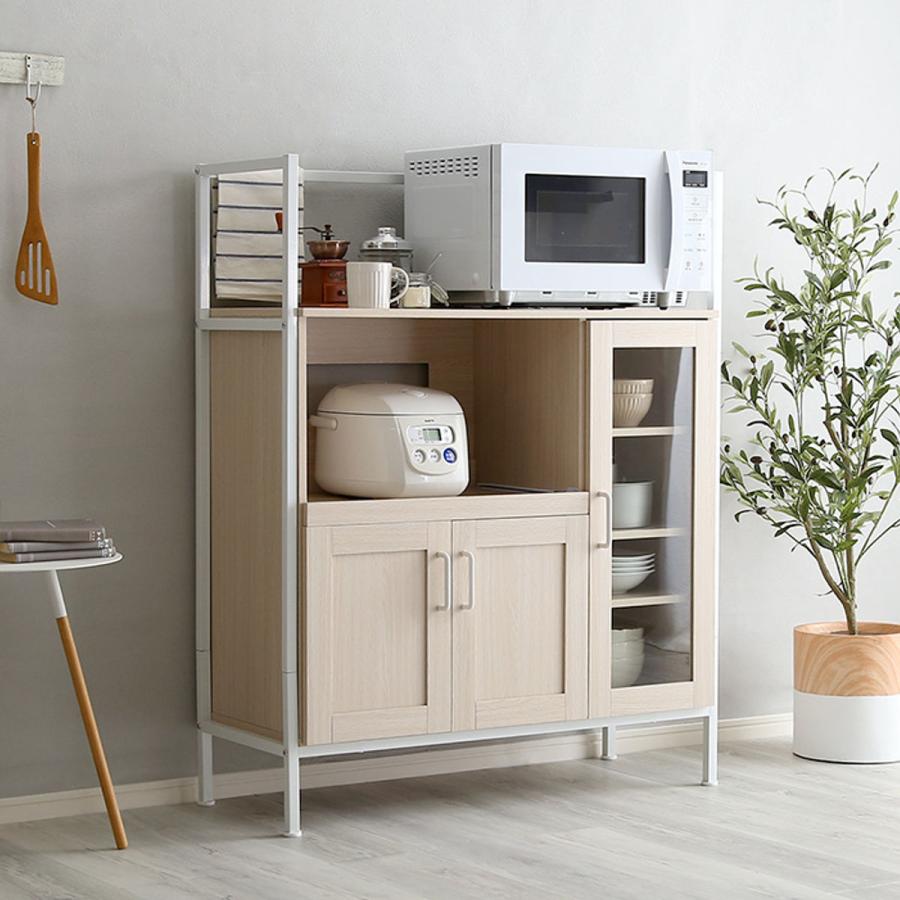 ホームテイスト レンジ台 幅93.5cm ワイドタイプ 北欧調 スチール 