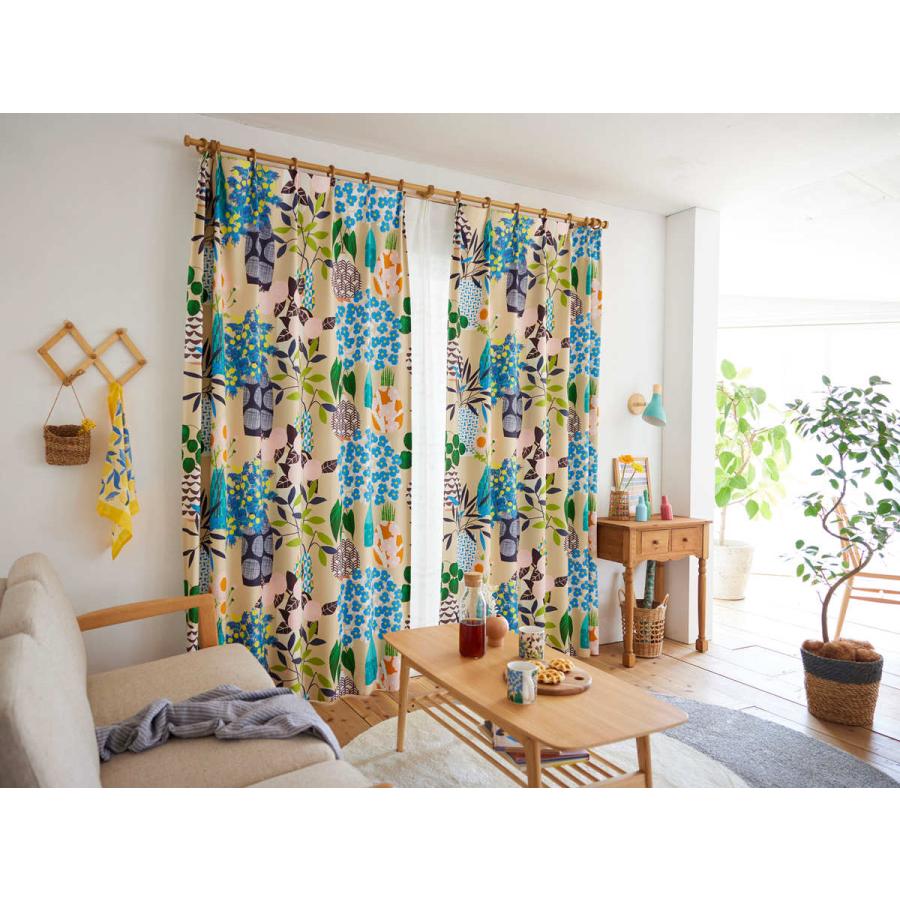 スミノエ カーテン フラワーポット 遮光2級 100×135cm 1枚入り