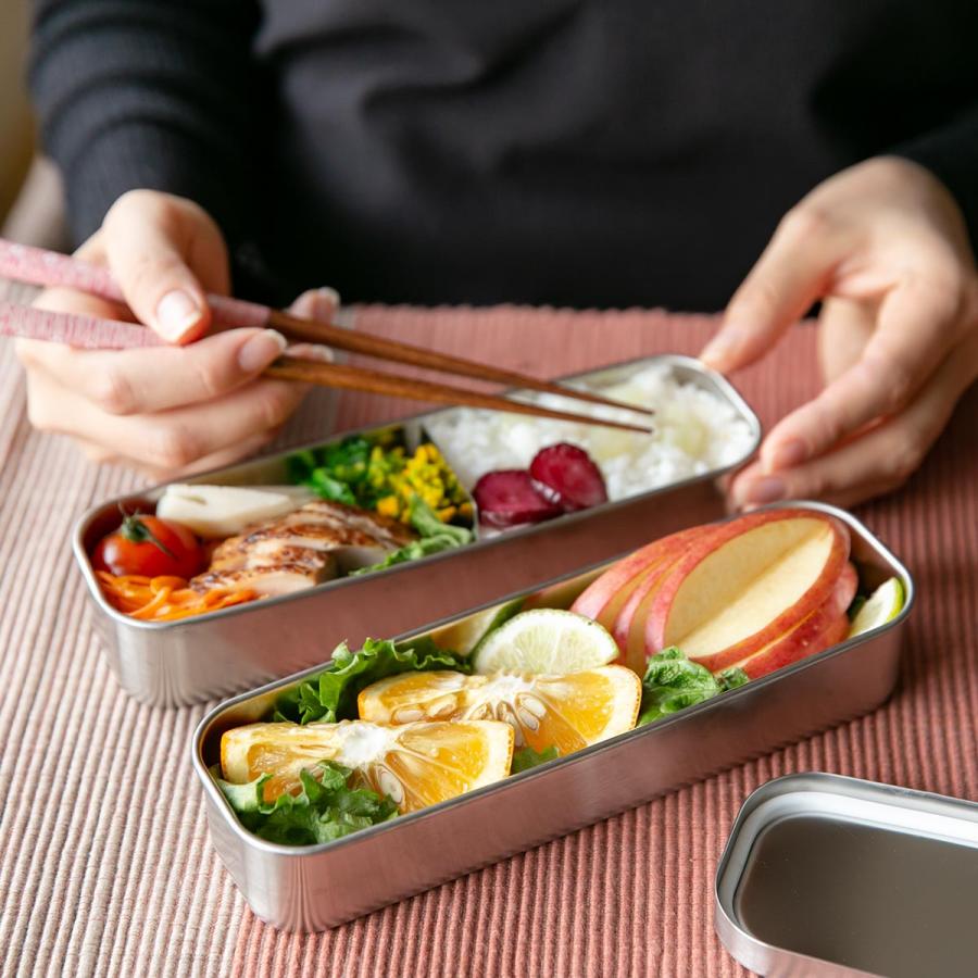 工房アイザワ 弁当箱 700ml UTILE 角長ランチボックス スリム 2段