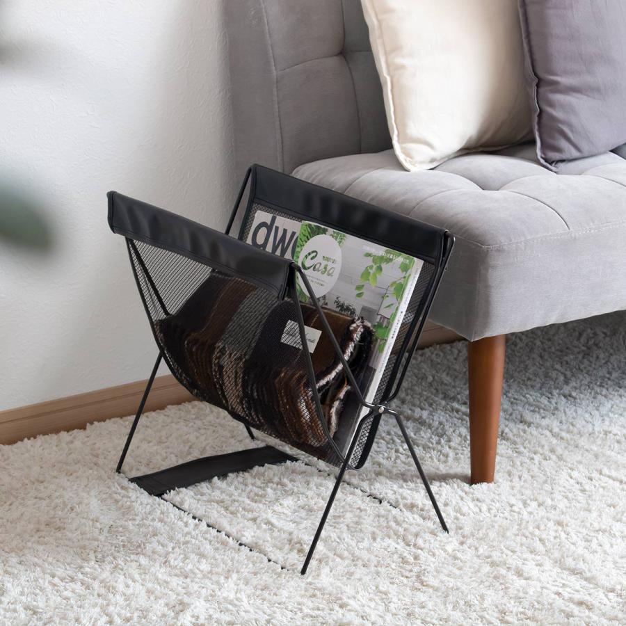 サワフジ 手荷物入れ レザー調ハンモック型 メッシュバスケット