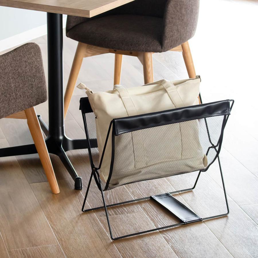 サワフジ 手荷物入れ レザー調ハンモック型 メッシュバスケット