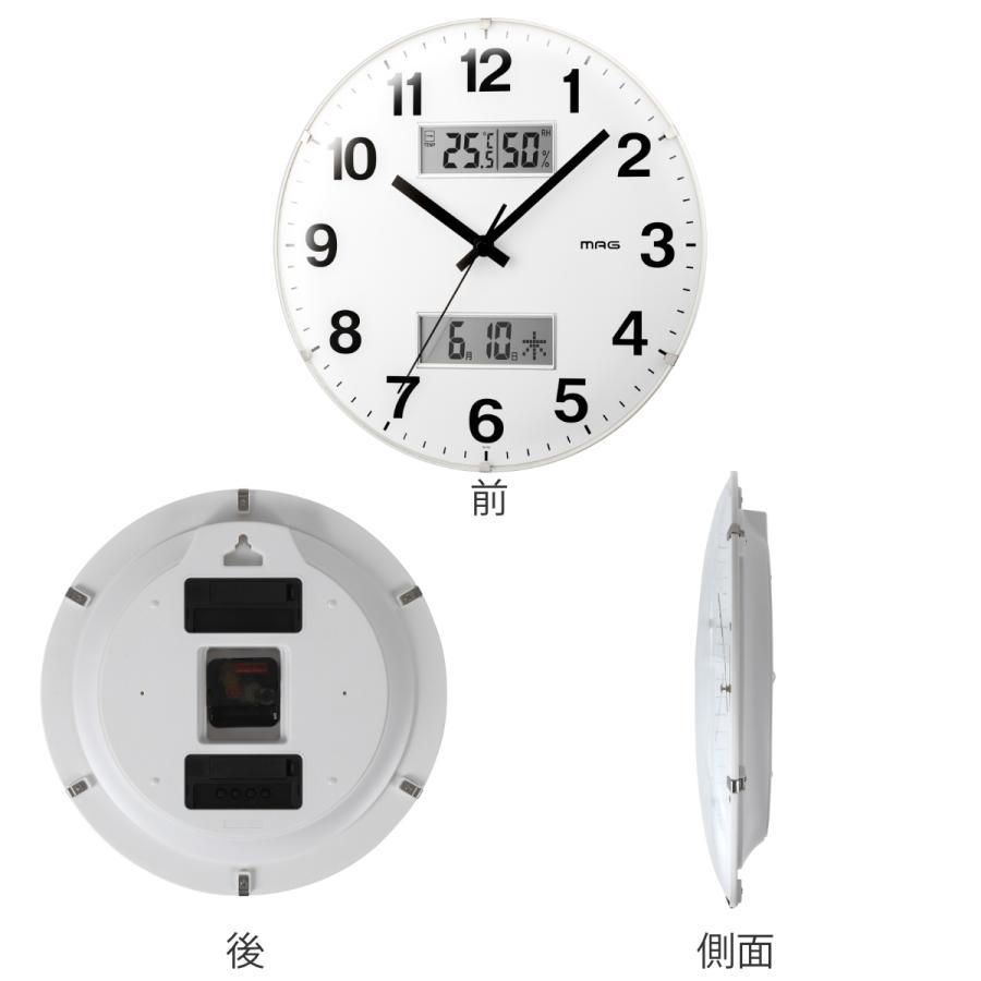 ノア精密 デジアナ掛時計 MAG ダブルラウンダー 温度湿度表示付き