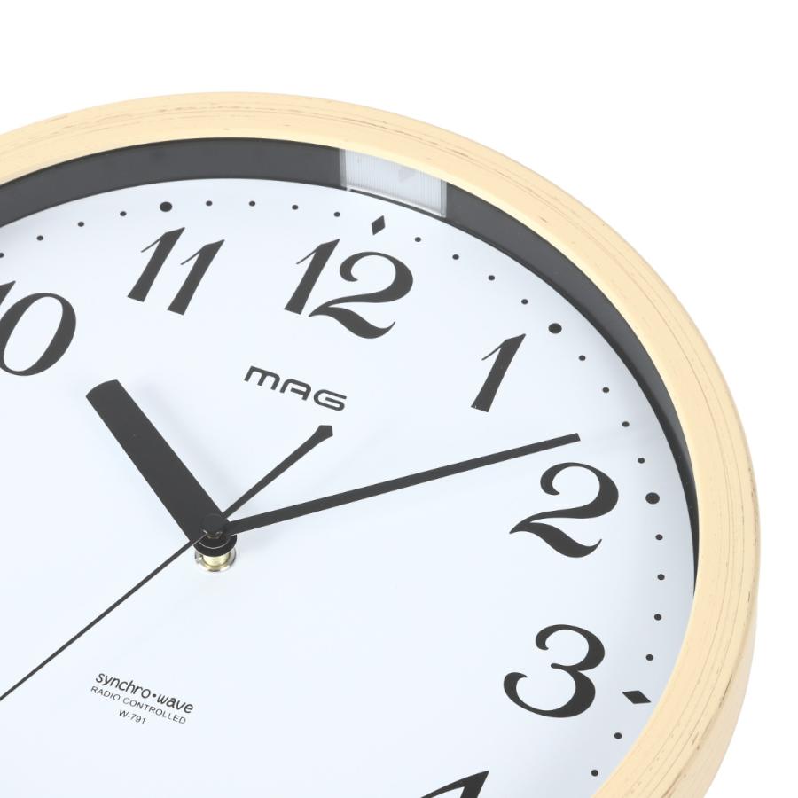 ノア精密 掛け時計 電波時計 直径30cm 自動点灯 灯 ライト付 （ 時計