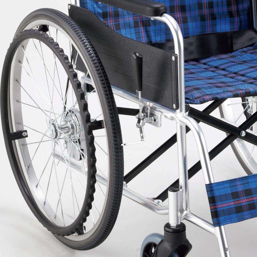 マキテック 車いす ワイドタイプ 自走式 背折れタイプ 座面幅46cm