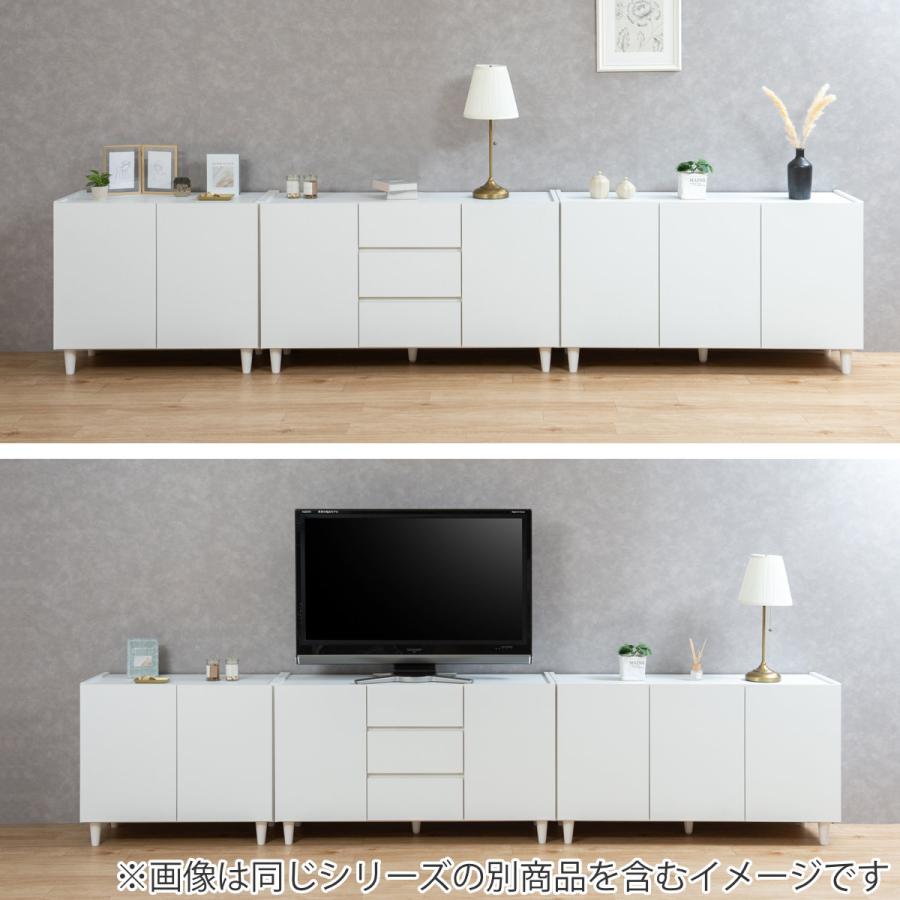 キャビネット 引出し3段 脚付 フレンチシャビー調 幅120cm