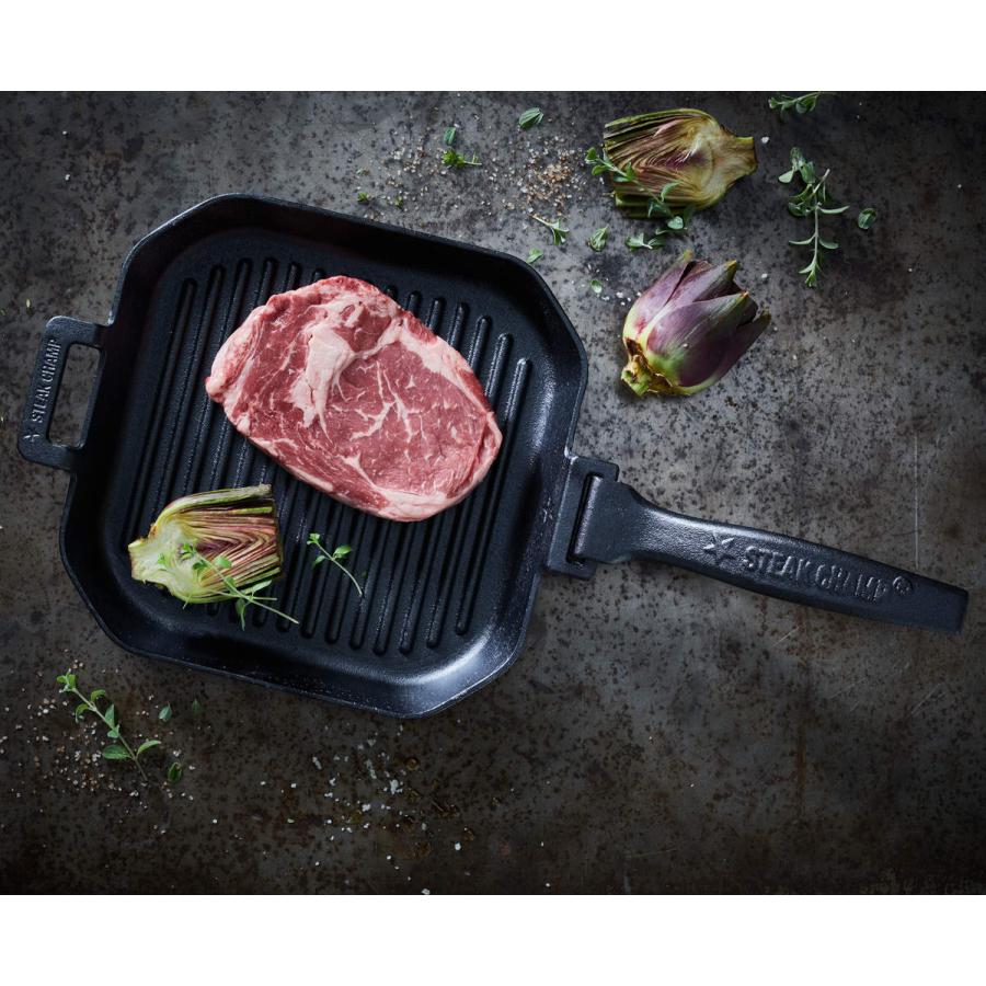 グリルパン STEAK CHAMP CAST IRON GRILLING PAN 26cm 四角 取っ手 取り外し （ フライパン グリル 鉄