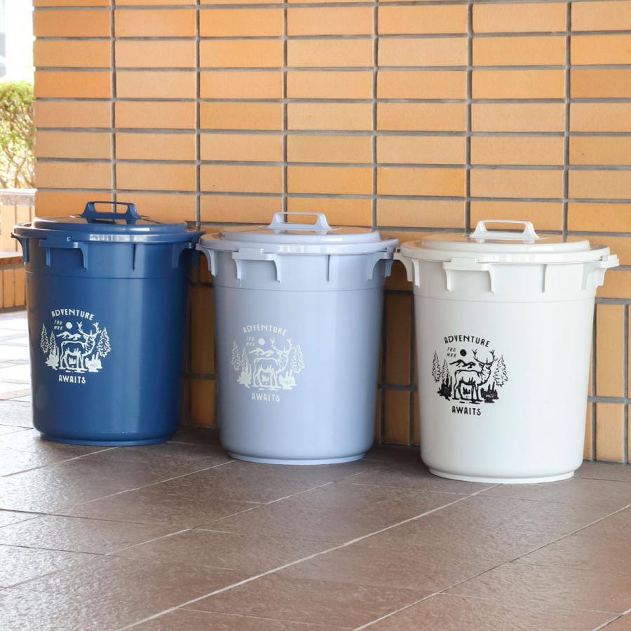 ゴミ箱 45L カラーペール アースカラー （ ごみ箱 45リットル 大容量 ふた付き 屋外 丸型 ペール 分別 収納 ）（Yahoo!・インテリアパレットヤフー店）
