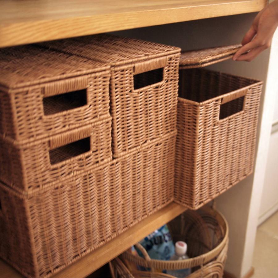 バスケット トークスタック PE柳 スタッキングM （ かご 手編み 収納