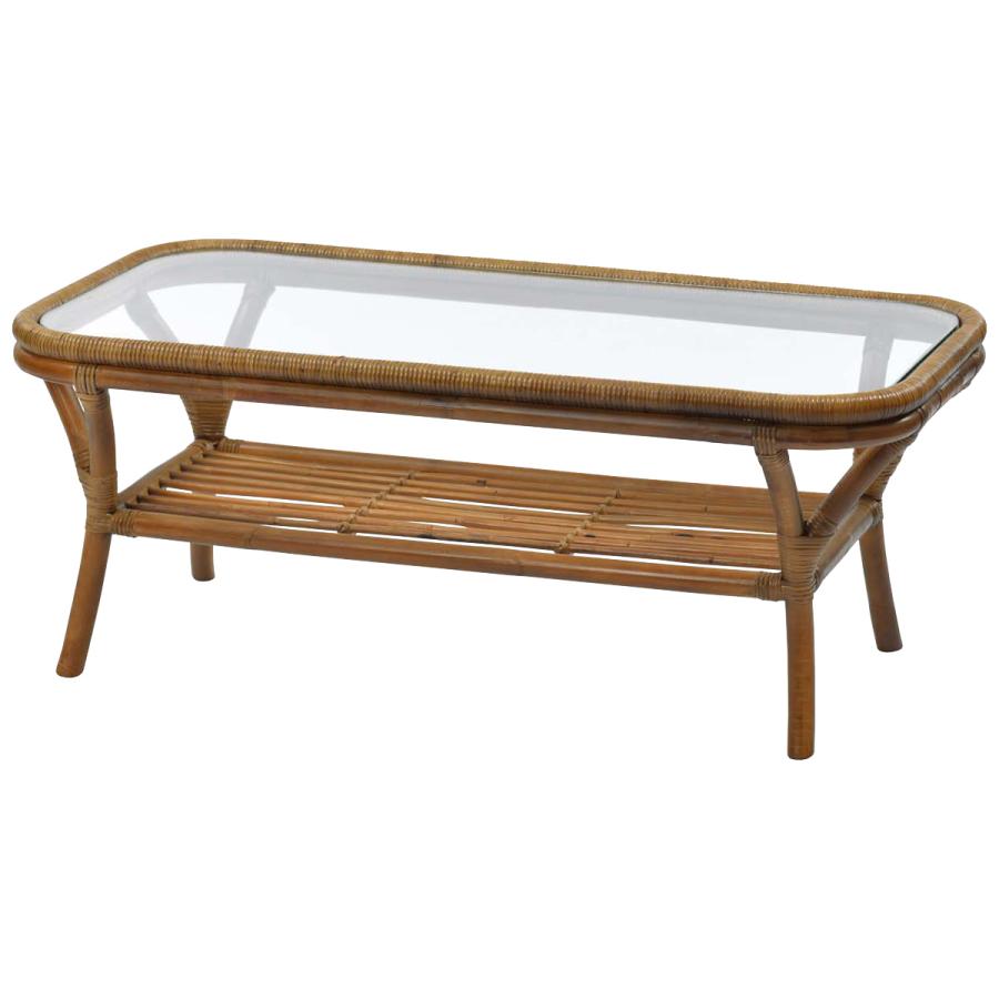 ラタン　ガラス天板×籐ラタンフレーム センターテーブル 籐家具　ローテーブル 楽天市場】籐 ラタンテーブル ガラス天板 WAHOO 角型