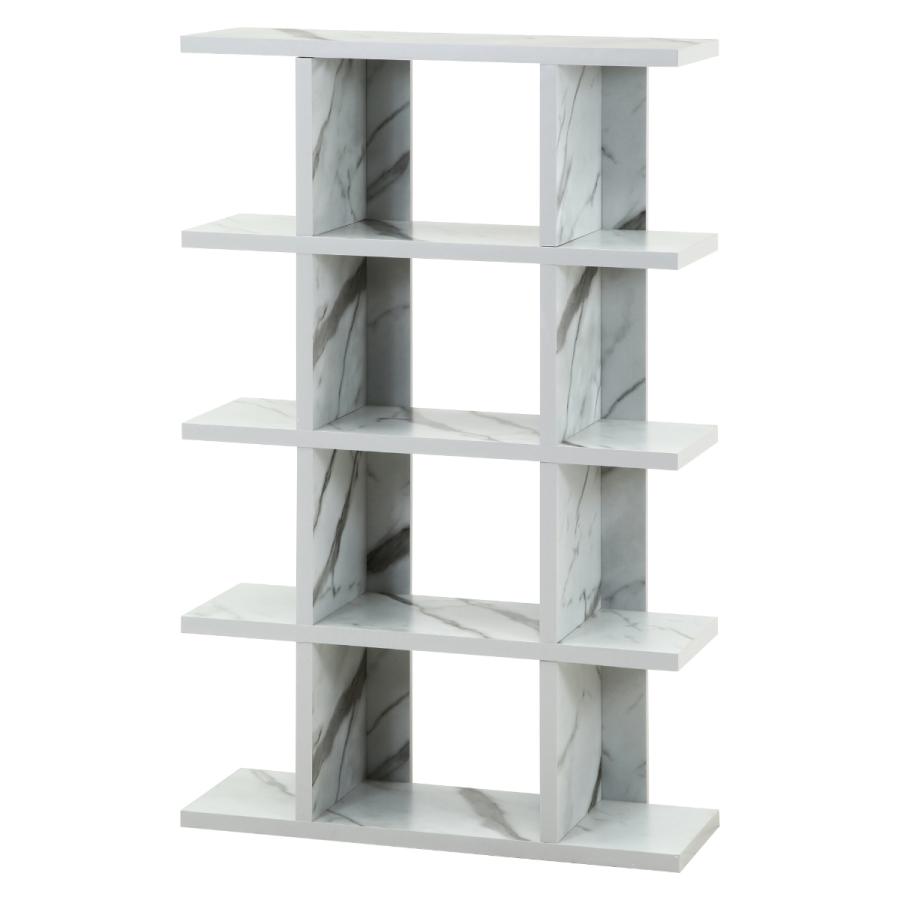 オープンシェルフ５段　大理石柄 不二貿易（Fuji Boeki） オープンシェルフ 5段 大理石調 幅90cm