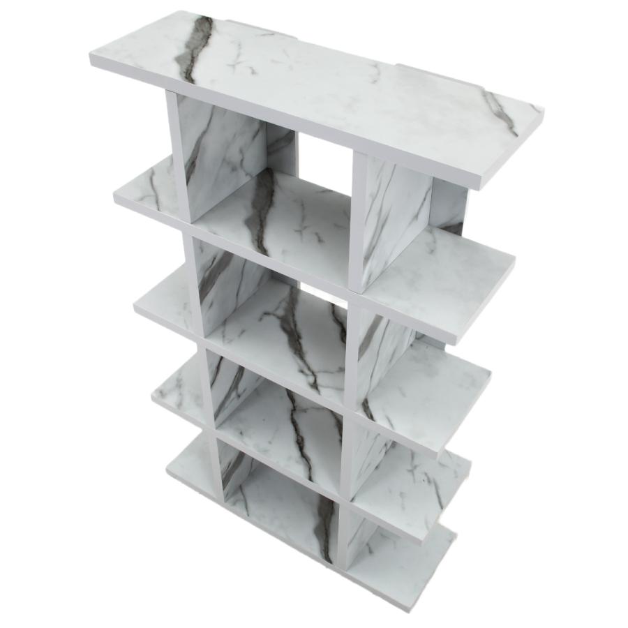 オープンシェルフ５段　大理石柄 楽天市場】オープンラック 大きい 5段 本棚 完成品 大理石柄 オープン