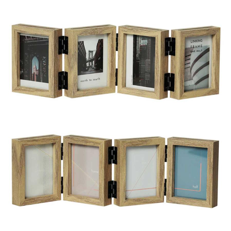 magnet フォトフレーム 4連 ハーフサイズ ハンギング 卓上 （ フォト