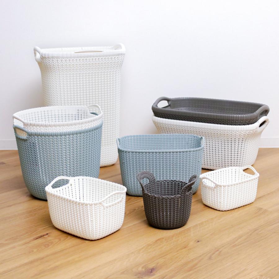 藤栄 ランドリーバスケット CURVER ニットラウンドバスケット 30L