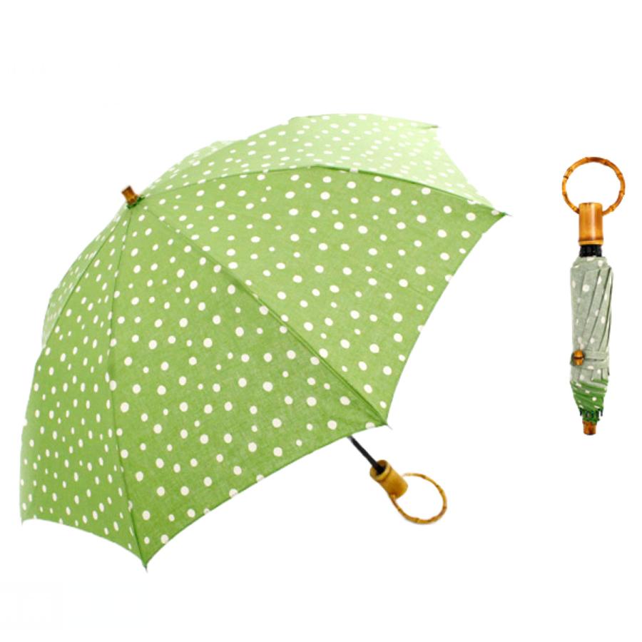 SUR MER（シュールメール） 日傘 綿麻シーチング水玉 折りたたみ