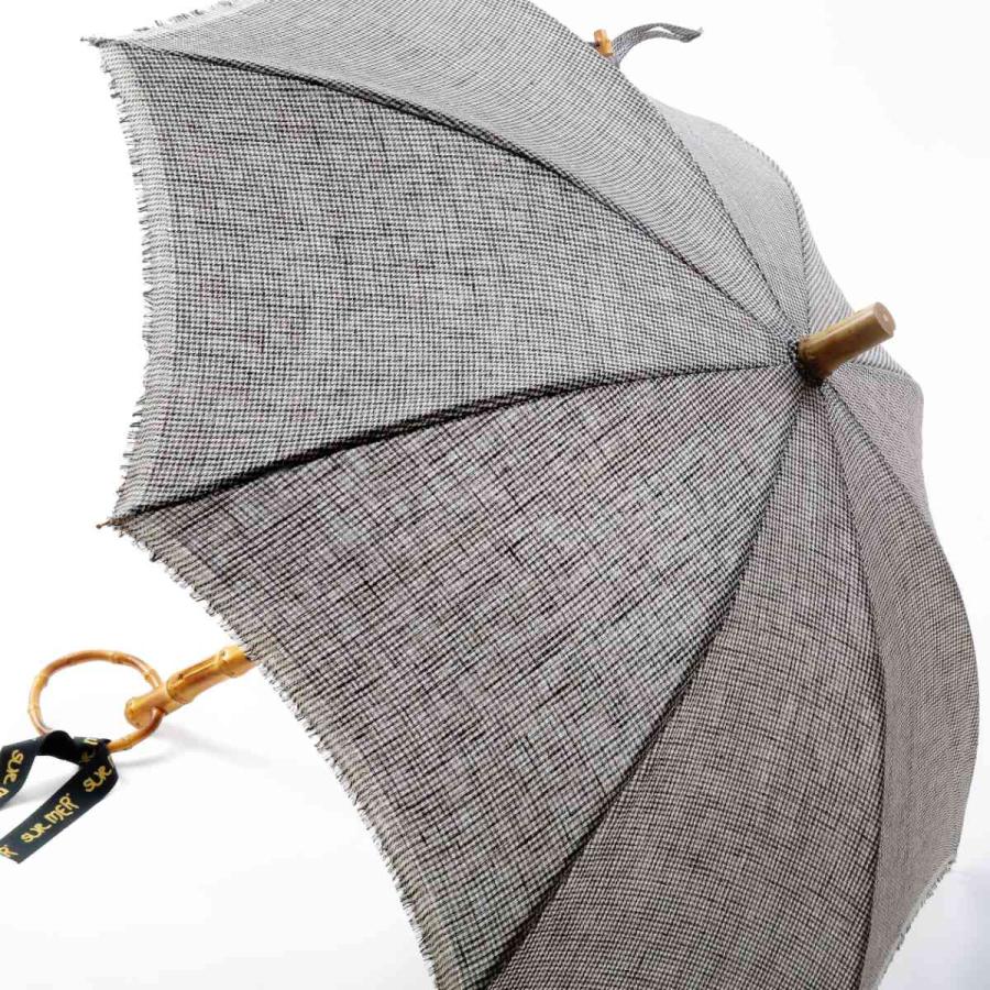 日傘 SURMER 長傘 クラシックリネン 千鳥柄 日本製 ( sur mer シュールメール 晴雨兼用 傘 かさ レディース 麻 綿 おしゃれ ) 日傘 SURMER 長傘 クラシックリネン 千鳥柄 日本製 ( sur mer シュールメール 晴雨兼用 傘 かさ レディース 麻 綿 おしゃれ )