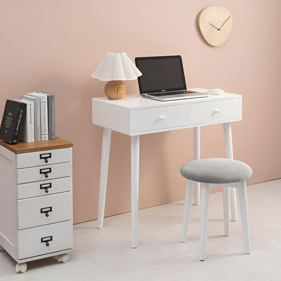 HAGiHARA（萩原） ドレッサー 幅75cm 丸ミラー スツール付き （ 鏡台