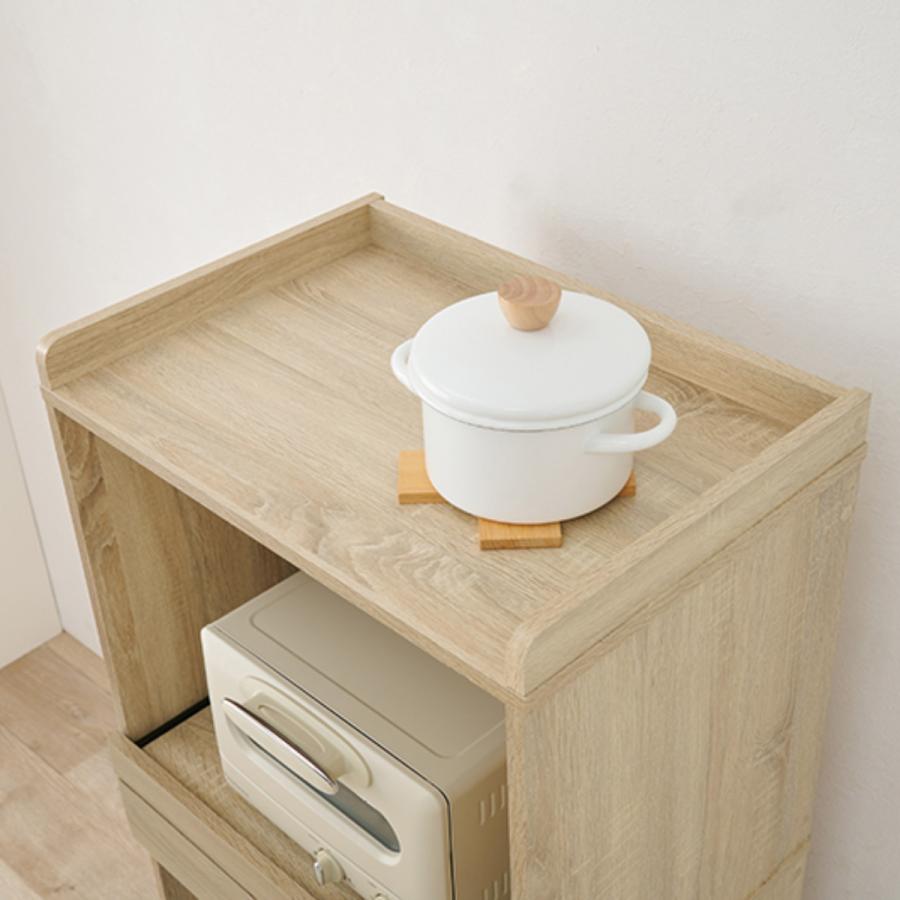HAGiHARA（萩原） レンジ台 北欧風 ゴミ箱収納ラック 幅58cm （ ゴミ箱