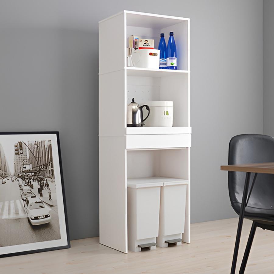 HAGiHARA（萩原） キッチンラック 北欧風 ゴミ箱収納ラック 幅58cm