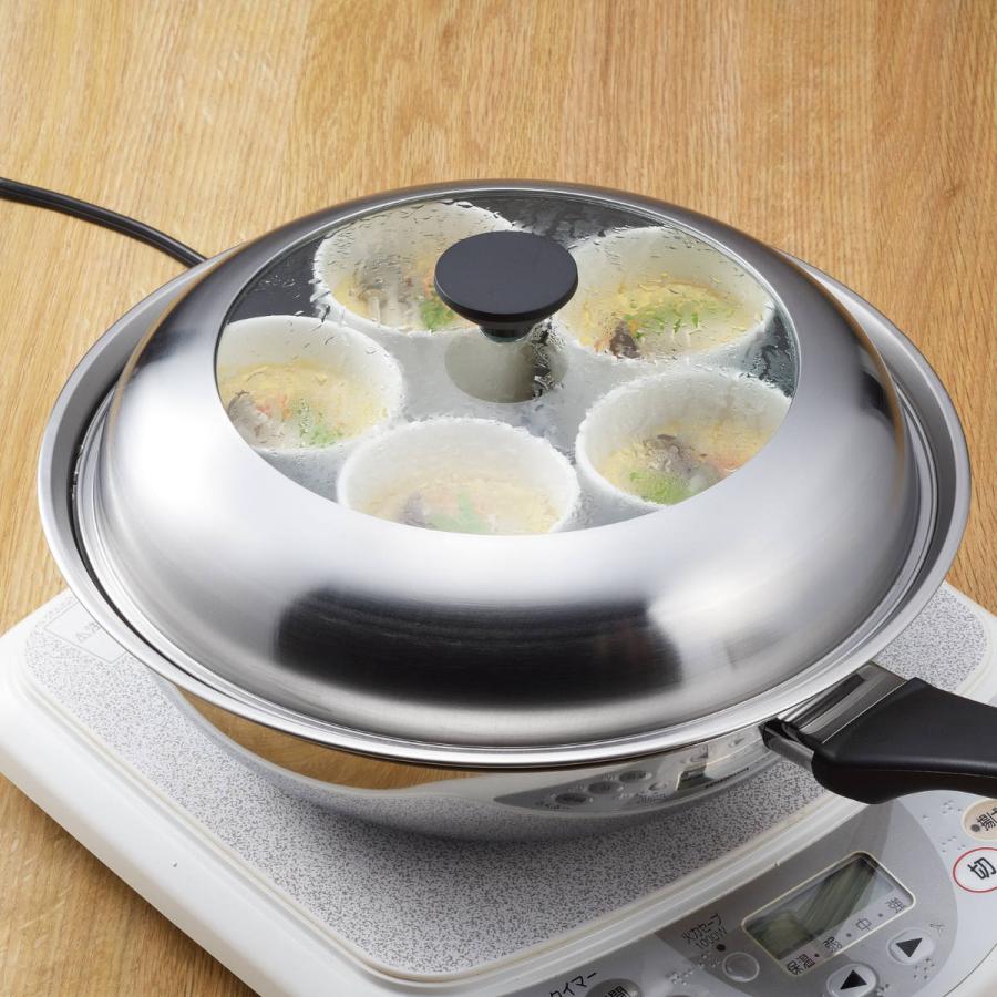 ヨシカワ フライパン用蒸し器 28〜30cm用 ガラス蓋付き 日本製