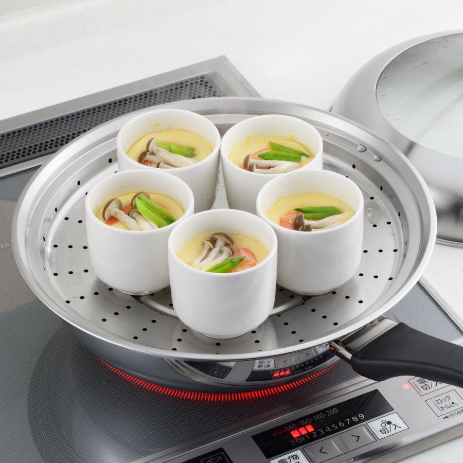 ヨシカワ フライパン用蒸し器 28〜30cm用 ガラス蓋付き 日本製