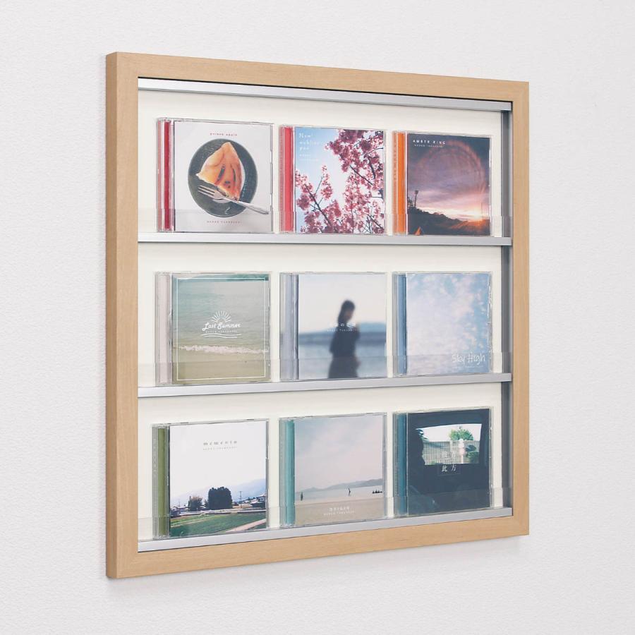 CDラック 55.6×55.6cm 壁掛け CD 9枚 収納 ディスプレイ L412