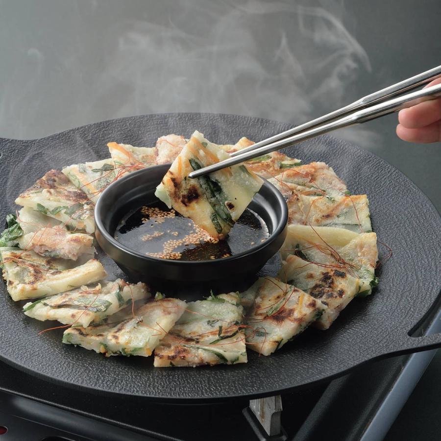 金属製 丸鍋 ダークグレー パール金属 焼肉マルチプレート 30cm丸型 IH対応 鋳物製 韓味家