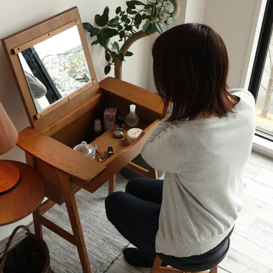 ICHIBA（市場） ドレッサー コンパクト デスク スツール付き 幅62cm