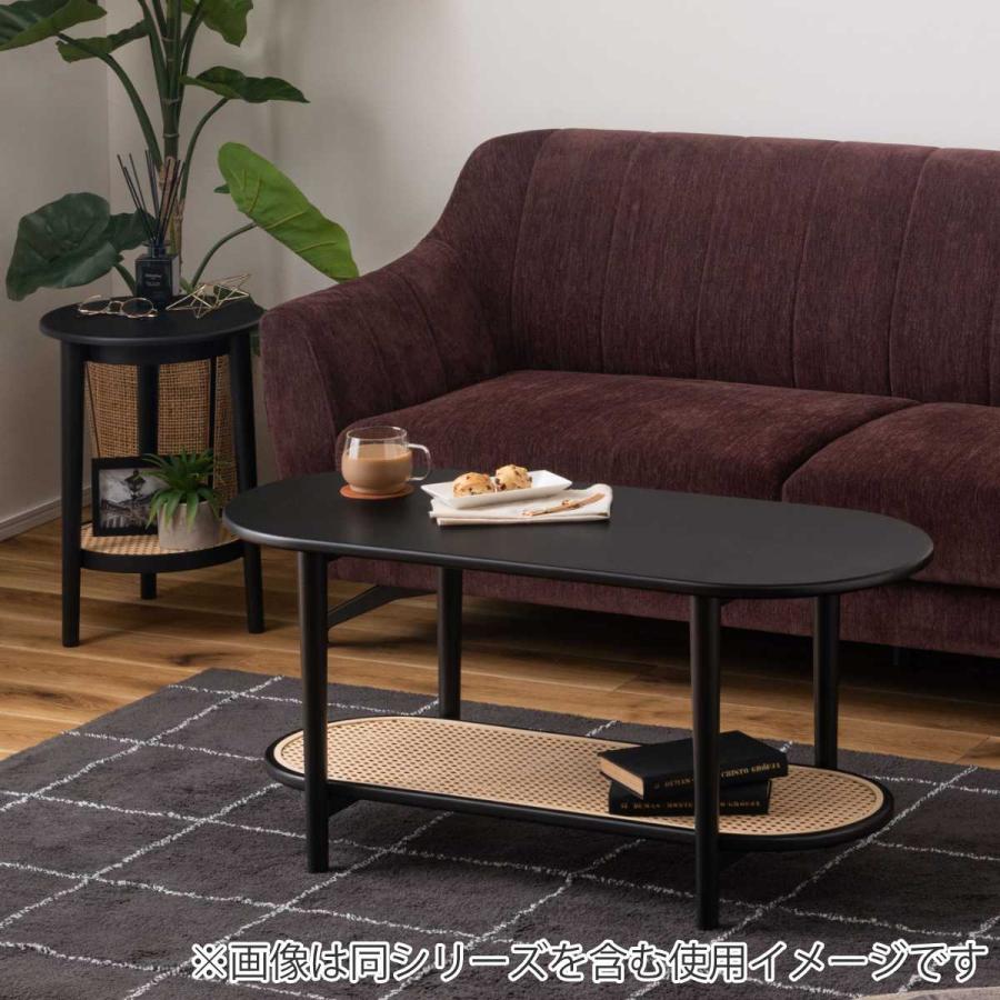 東谷 サイドテーブル ラタン調 高さ50cm ラウンド シック （ 丸 籐