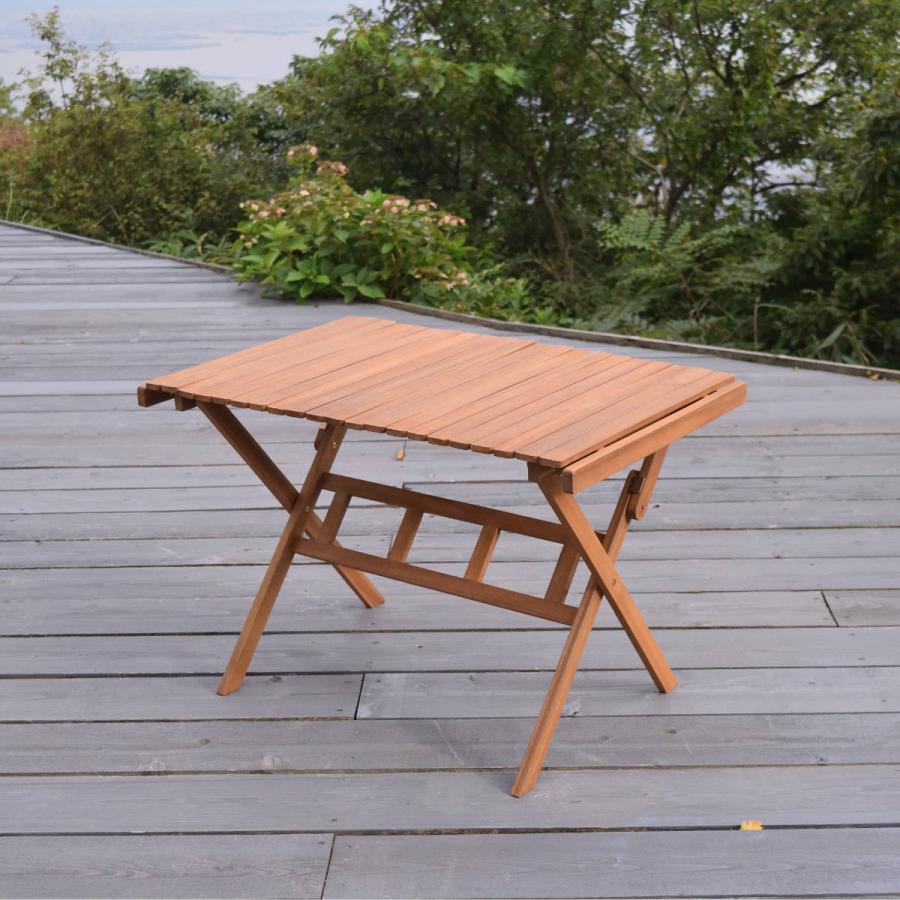 アウトドアテーブル ロールトップハイテーブル 幅100×奥行60cm （ アウトドア テーブル ロールアップ式 折りたたみ 天然木 木製 ）｜interior-palette｜04