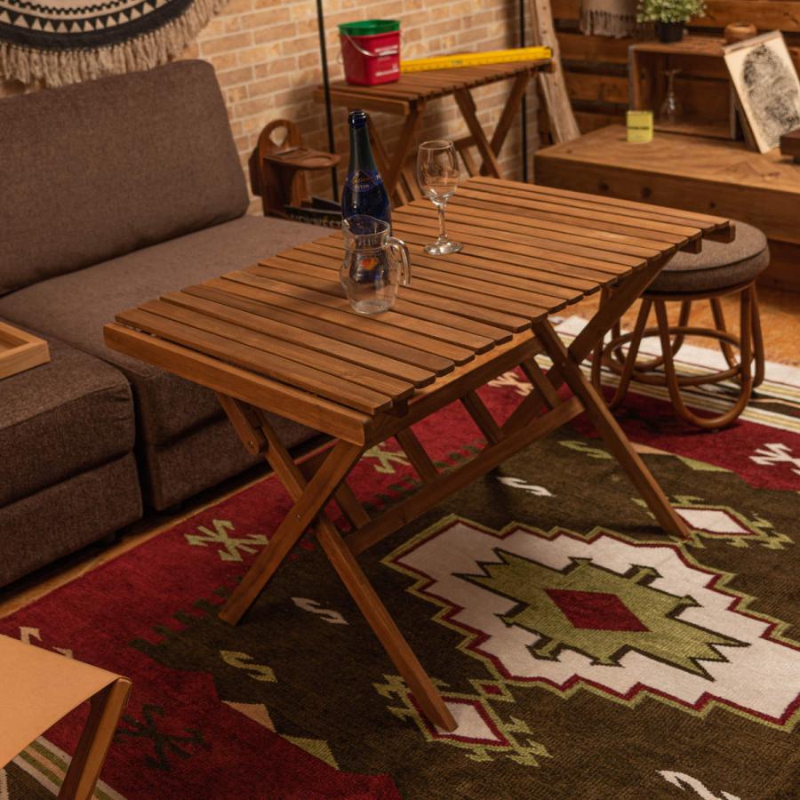 アウトドアテーブル ロールトップハイテーブル 幅100×奥行60cm （ アウトドア テーブル ロールアップ式 折りたたみ 天然木 木製 ）｜interior-palette｜09