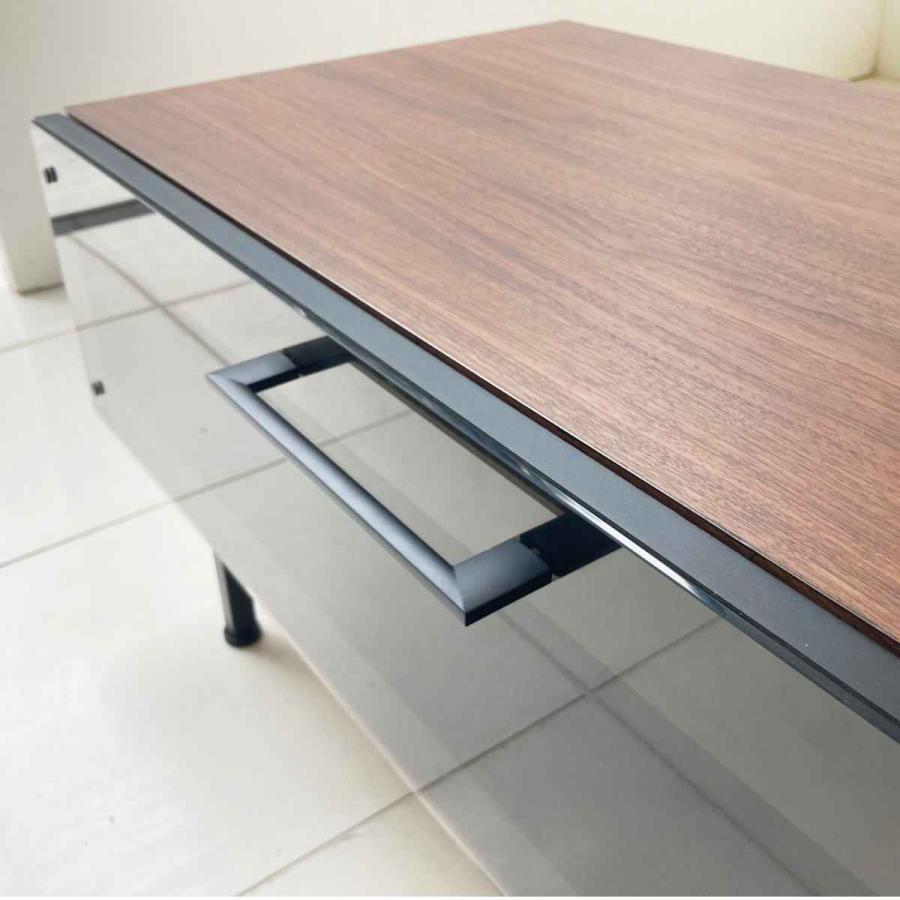 GART（ガルト） テレビ台 ローボード ヴィンテージ調 ダークガラス扉