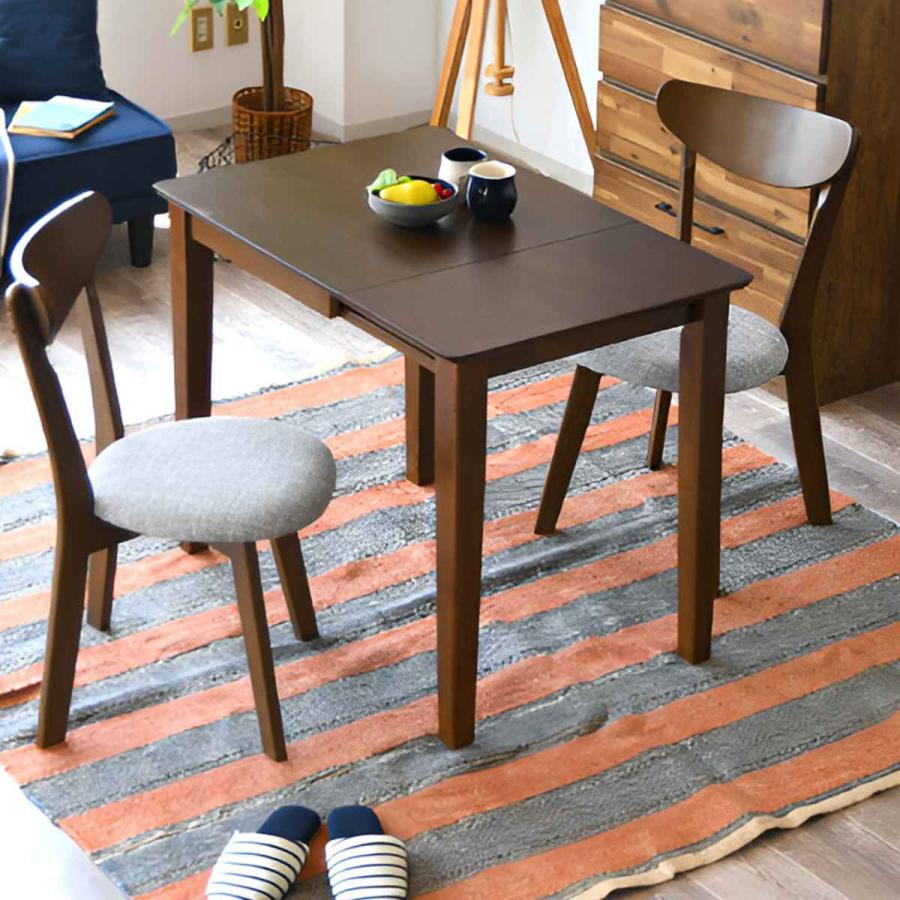 ダイニングテーブル 伸長 幅60/90cm 2人掛け 木製 （ 折りたたみ 伸長 テーブル つくえ 食卓 コンパクト ）