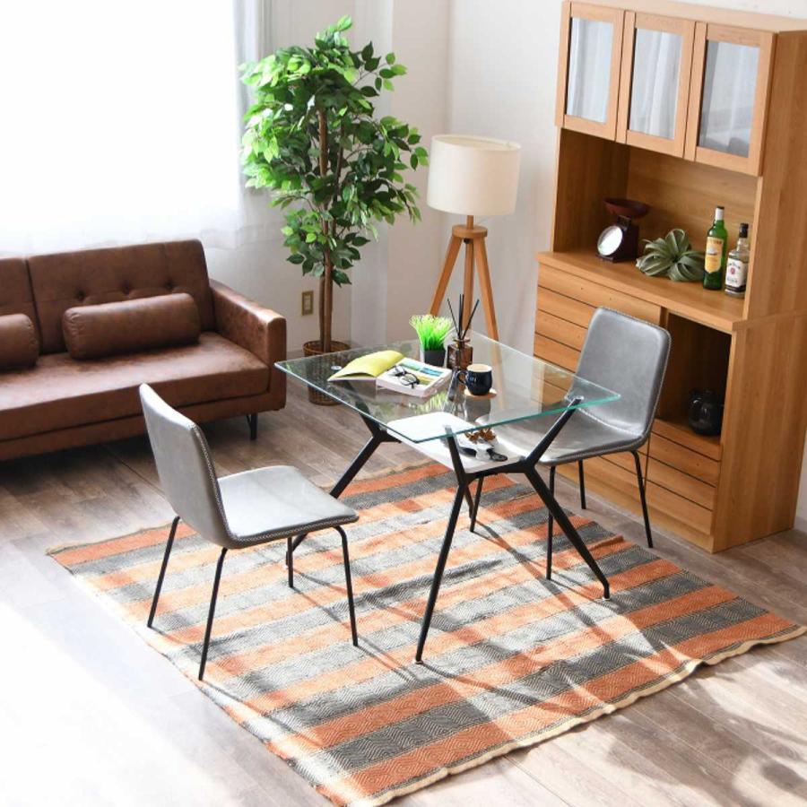 ダイニングチェア 2脚セット 座面高41cm メッシュ （ レザー調 合成