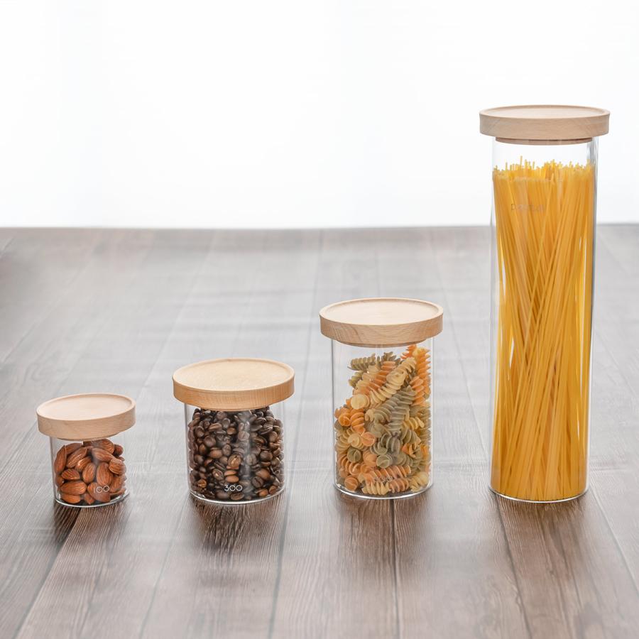 保存容器 マッシュルーム キャニスター パスタ （ ガラス 耐熱ガラス