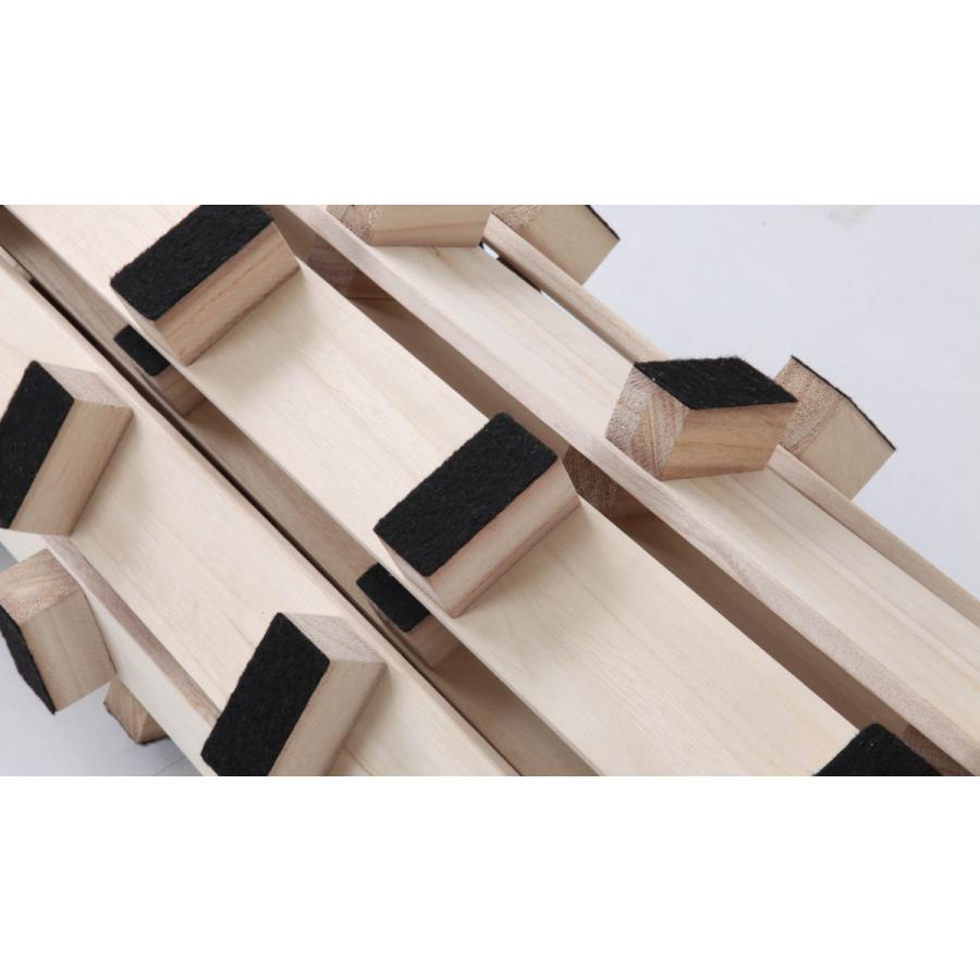 桐ロールすのこ セミダブル 床面高5cm 簡単収納 （ すのこ マット 桐