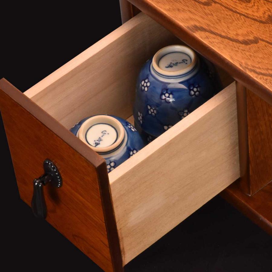 ケンホープ お座敷ワゴン 引出付 金属取っ手 ポットワゴン 幅39cm