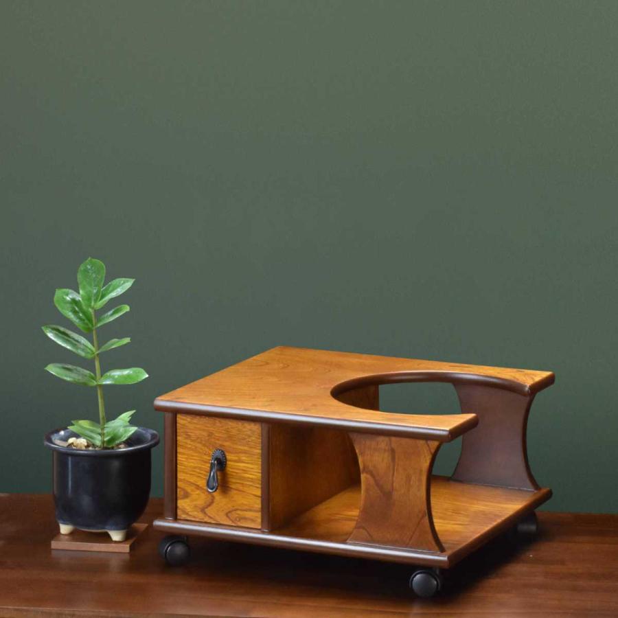 ケンホープ お座敷ワゴン 引出付 金属取っ手 ポットワゴン 幅39cm
