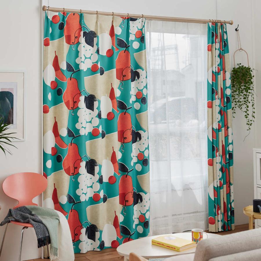 スミノエ カーテン 遮光2級 フルーツフルーツ 100×178cm ドレープ
