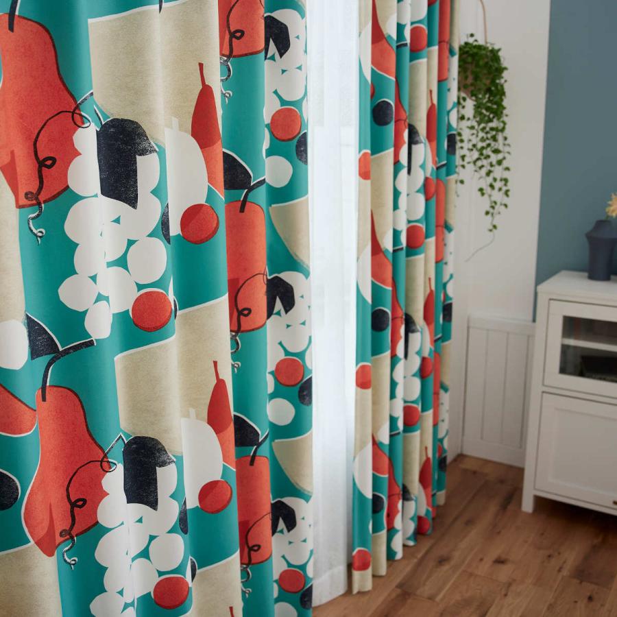 スミノエ カーテン 遮光2級 フルーツフルーツ 100×178cm ドレープ