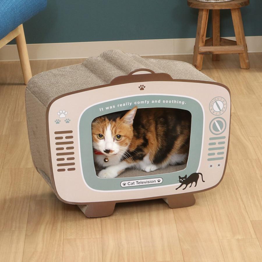 爪とぎ 猫の爪とぎ テレビ 猫 ダンボール 長持ち （ 爪研ぎ つめとぎ 猫用 爪とぎハウス 段ボール ストレス解消 遊び おもちゃ かわいい ）｜interior-palette｜06