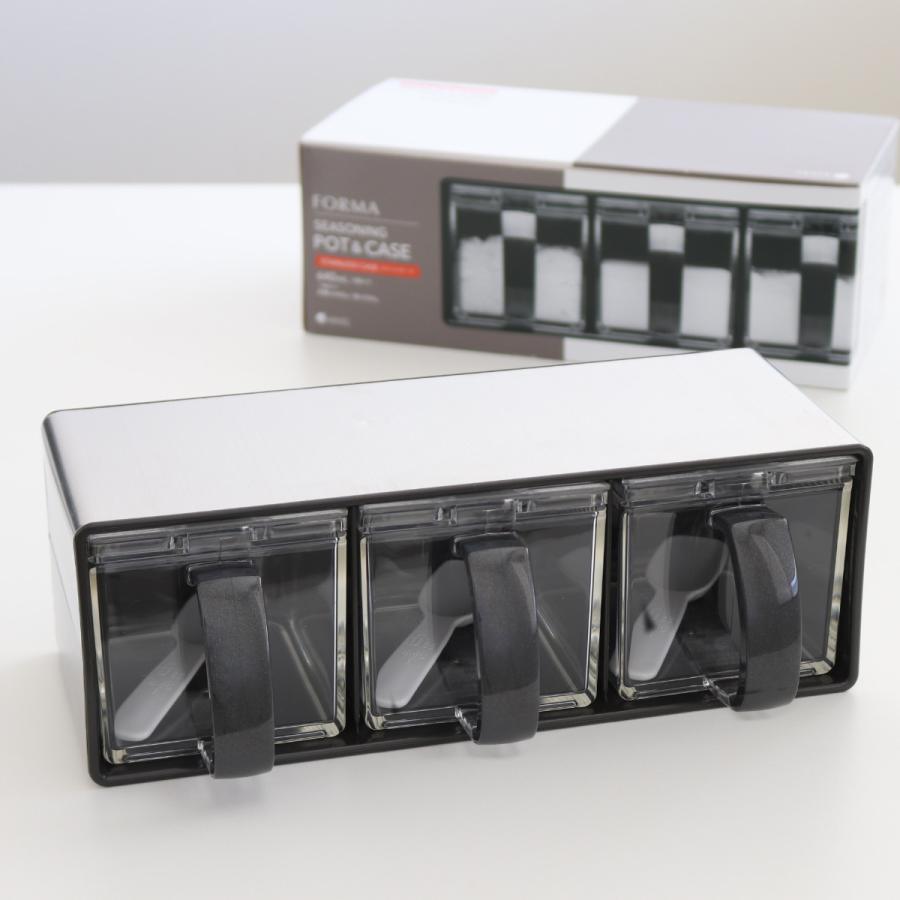 アスベル（ASVEL） 調味料ストッカー 3個組 ステンレス製ラック付き