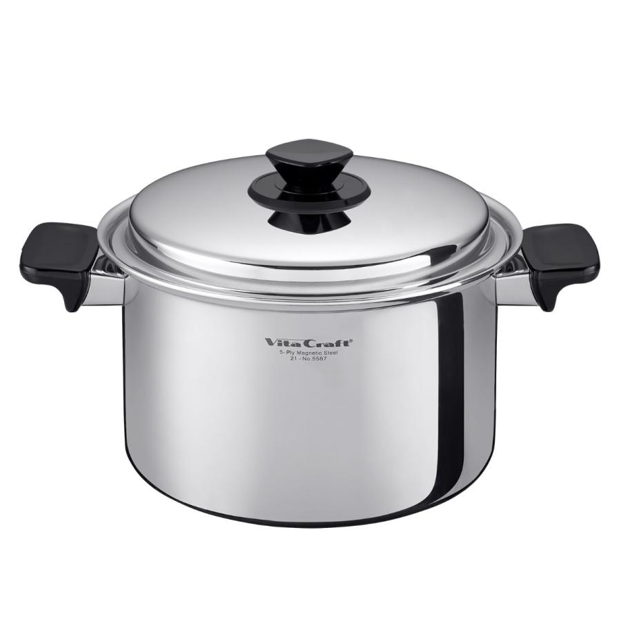 Permanent Cookware ステンレス5層深型両手鍋 ガス火用 Vita Craft（ビタクラフト） 両手鍋 深型 5.5L IH対応 Vシリーズ