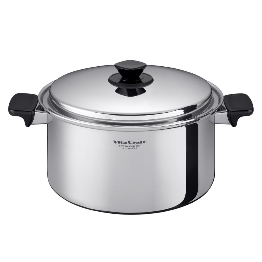 VitaCraft ステンレス両手鍋 蒸し器付き 中型 ステンレススチール